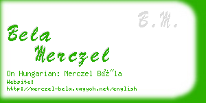 bela merczel business card